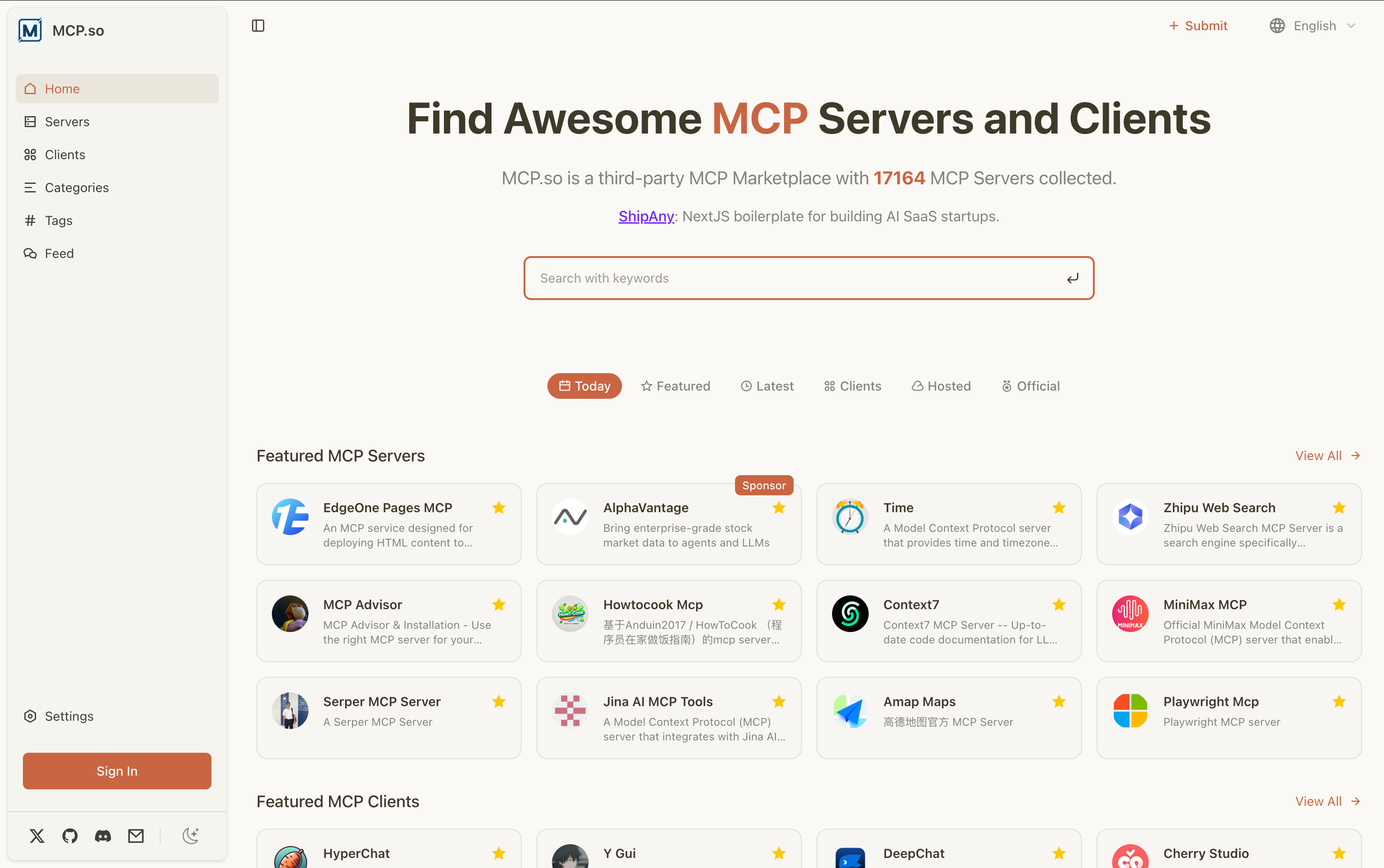 MCP.so 产品截图